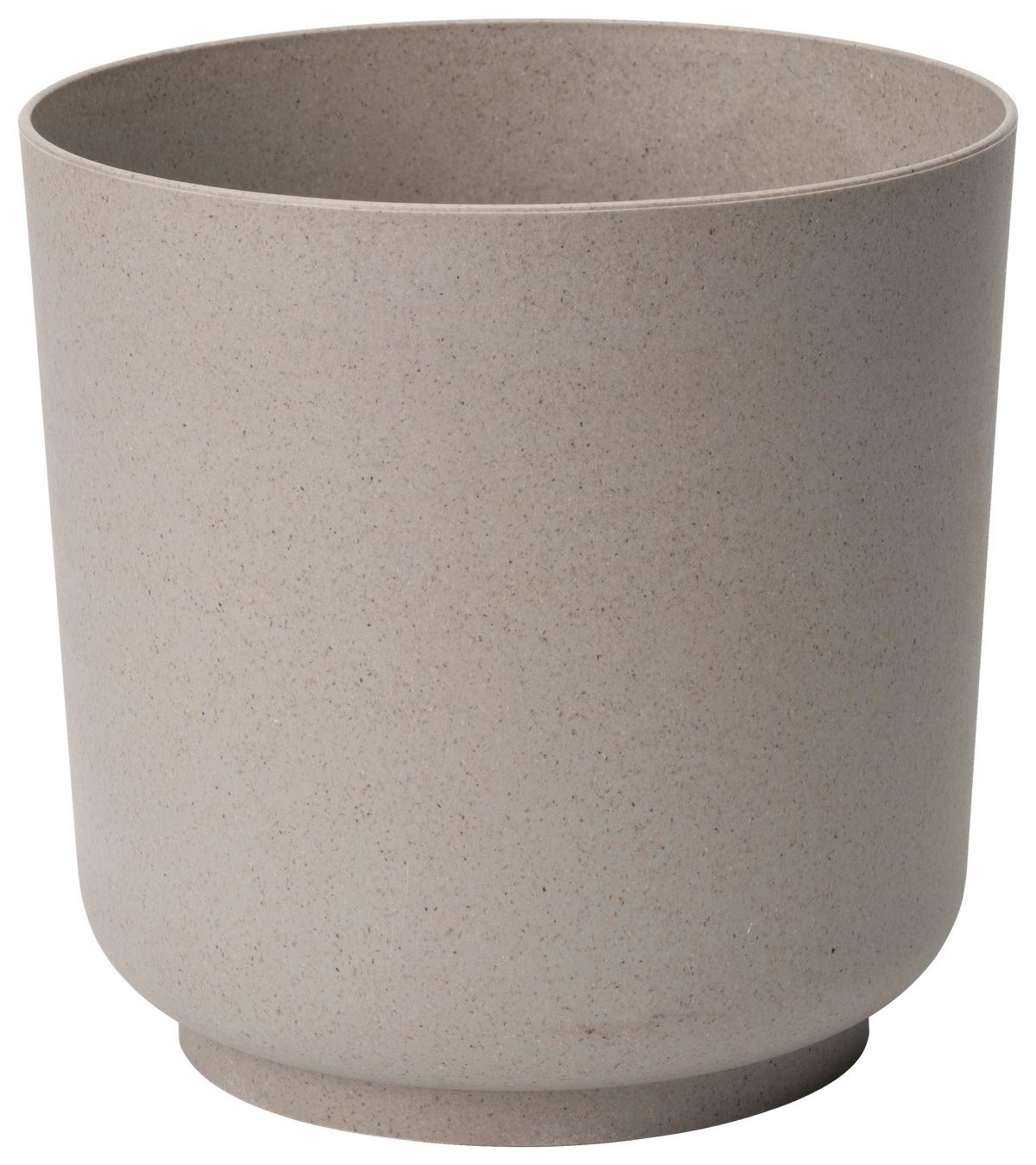 Kaspó Átm./ma.: Kb. 17/16,8cm Ecocare - szürke, Lifestyle, műanyag/fa (17/16,8cm) - ecoTree