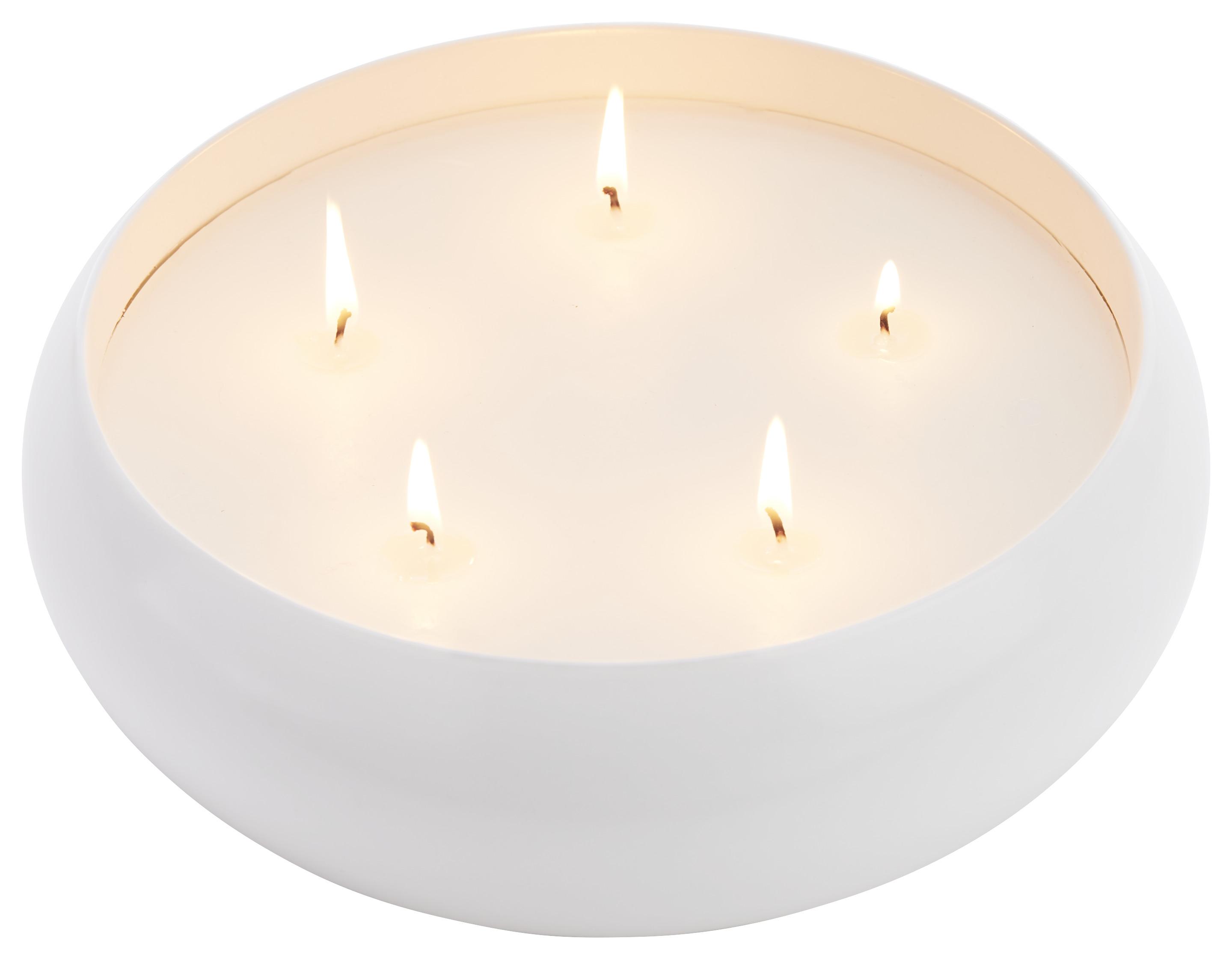 Kerze im Topf Ava in Weiß - Weiß, KONVENTIONELL, Keramik (20,1/7cm) - Premium Living