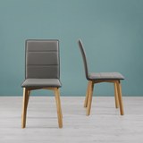 STUHL Nino - Eschefarben/Grau, MODERN, Holz/Textil (47/96/59,5cm) - Modern Living