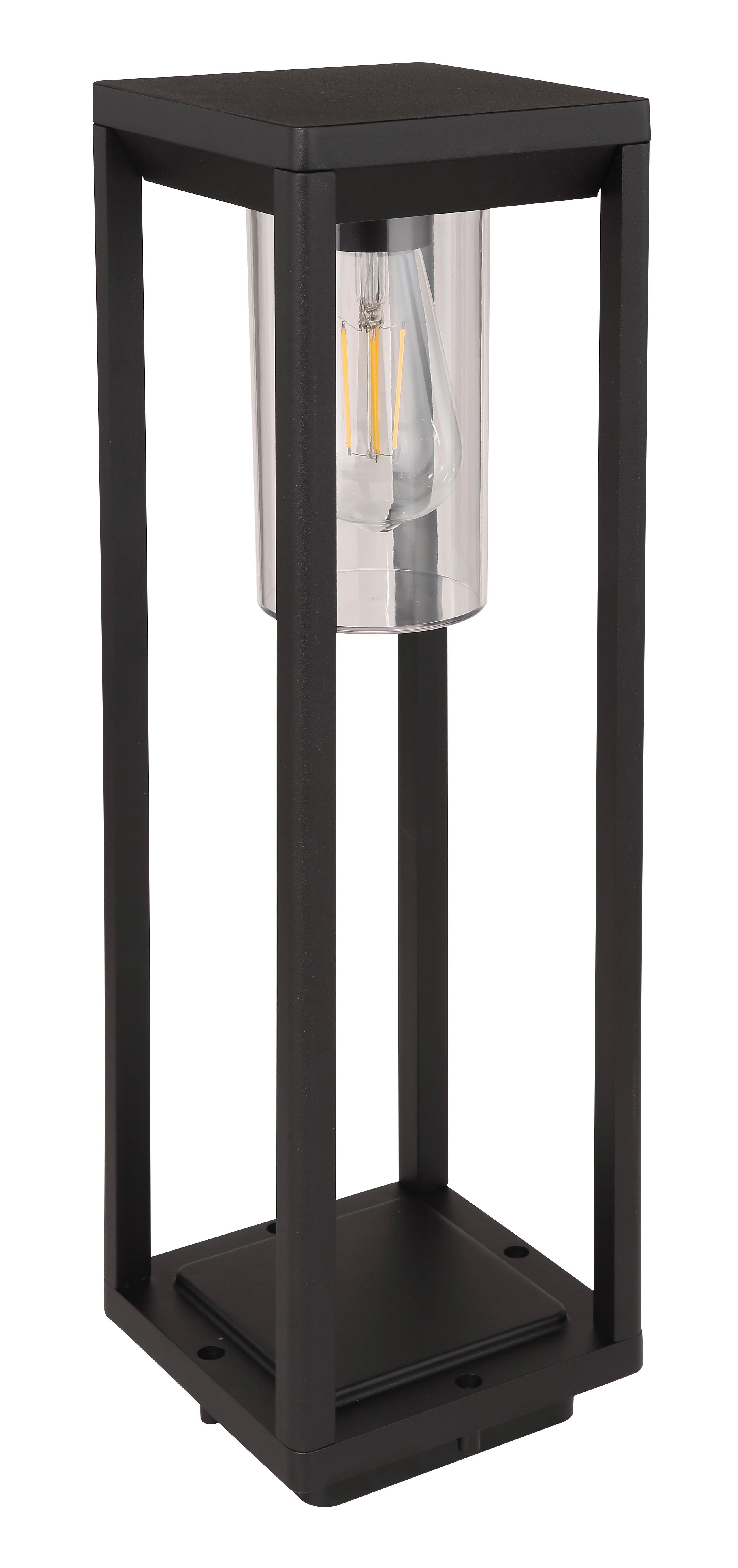 WEGELEUCHTE CANDELA H: 50 CM SCHWARZ - Klar/Schwarz, Basics, Kunststoff/Metall (15/15/50cm) - Globo