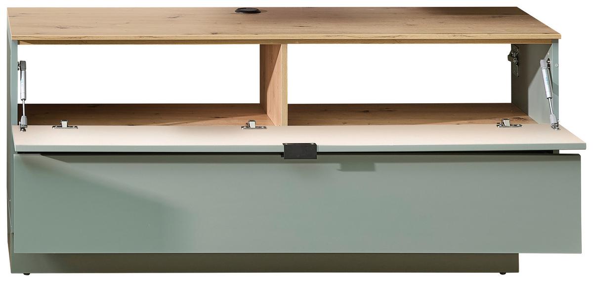 TV-Element Memphis Grün/Eiche Artisan - Schwarz/Eiche Artisan, MODERN, Holzwerkstoff/Metall (140/51/44cm) - Premium Living