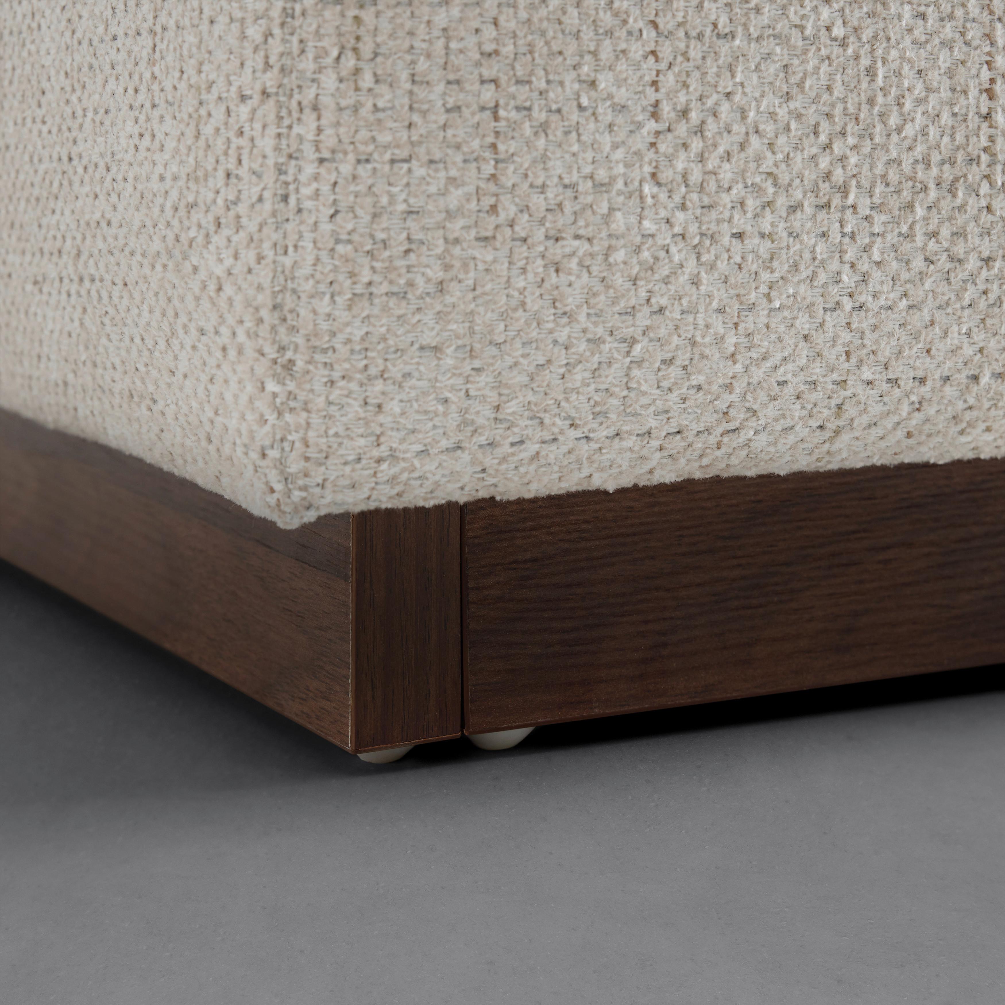 2-SITS SOFFA CHRISTINA - beige/valnötsfärgad, Modern, trämaterial/trä (215,5/87/106cm) - Bessagi Home