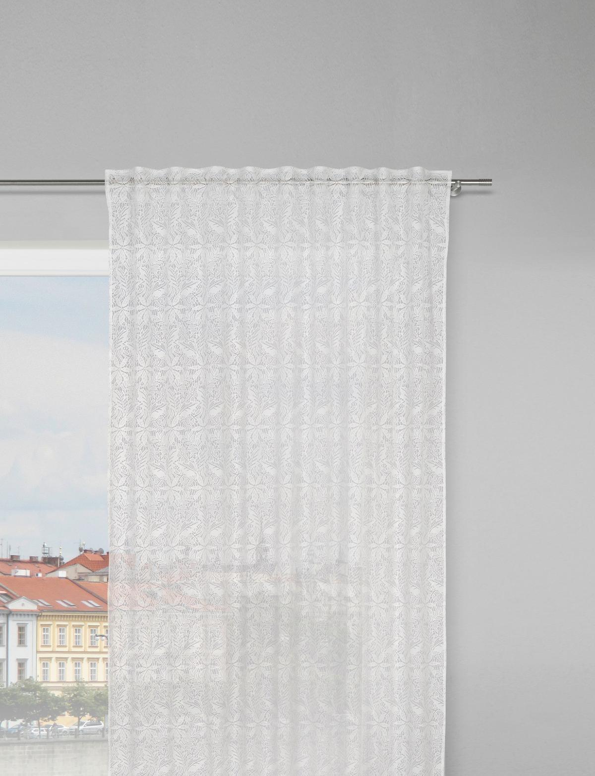 Fertigvorhang Dalia Weiss ca. 140x245cm - Weiss, Romantik / Landhaus, Textil (140/245cm) - Modern Living