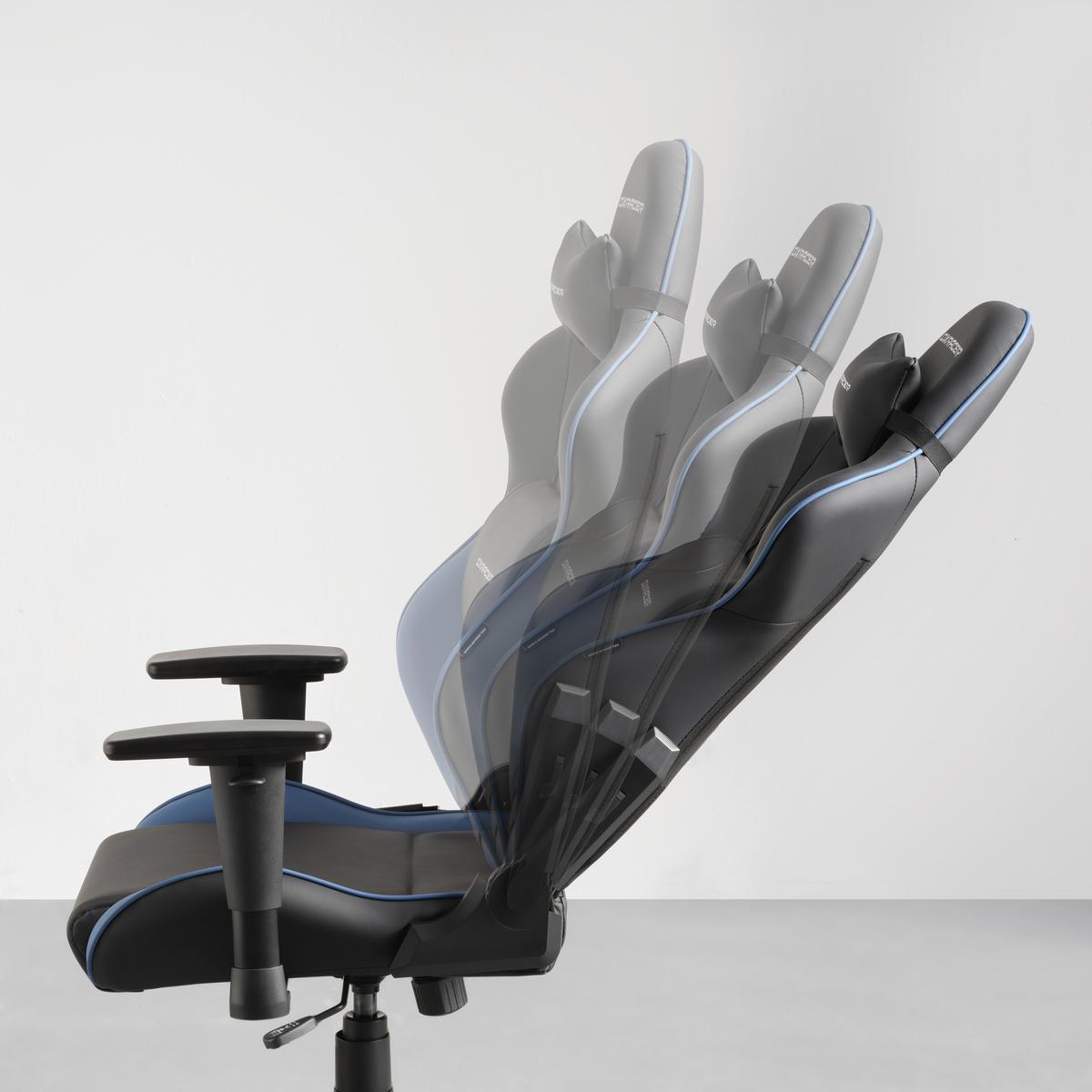 Gamingstuhl Gladiator in Blau/Schwarz - Blau/Schwarz, MODERN, Kunststoff/Textil (70/126/70cm) - Dxracer
