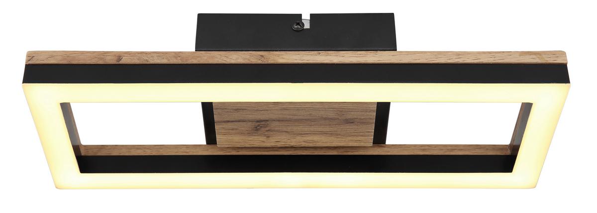 Stropna Led-svetilka Beatrix, S Sijalko - črna/temno rjava, Design, kovina/umetna masa (34,5/13/5,8cm) - Globo