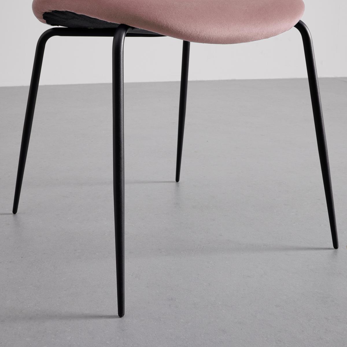 Stol Alicia, Roza, Žamet - roza/črna, Moderno, kovina/tekstil (53/82,5/53cm) - Bessagi Home