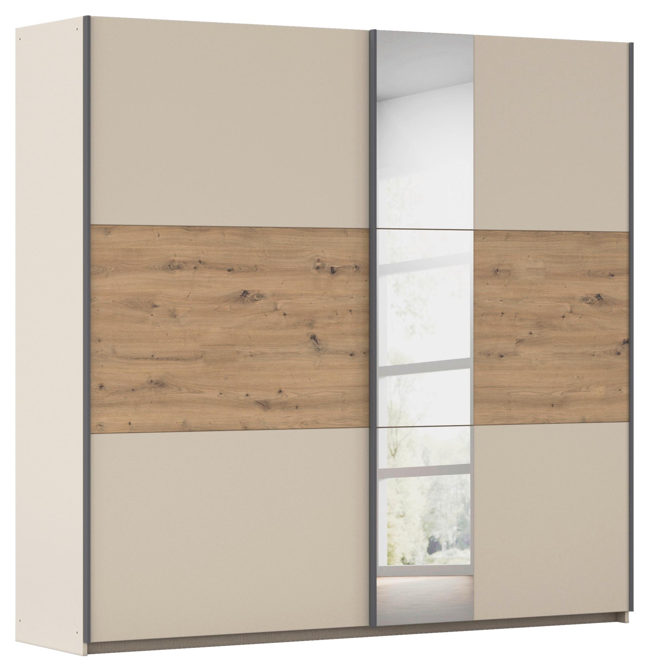 Tolóajtós Szekrény Ellmau - Pezsgő/Artisan tölgy, Konventionell, faalapú anyag/fém (218/210/59cm) - Premium Living