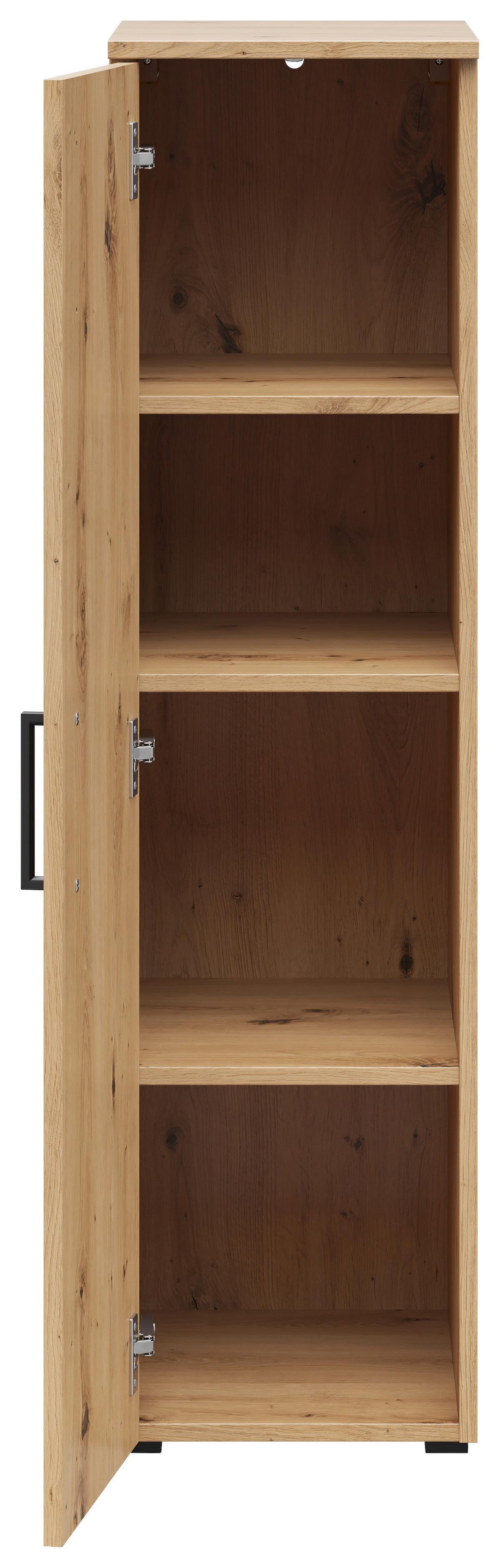 Schrank Multistauraum Eiche Artisan - Schwarz/Eiche Artisan, MODERN, Holzwerkstoff/Kunststoff (30/115/40cm) - Mömax