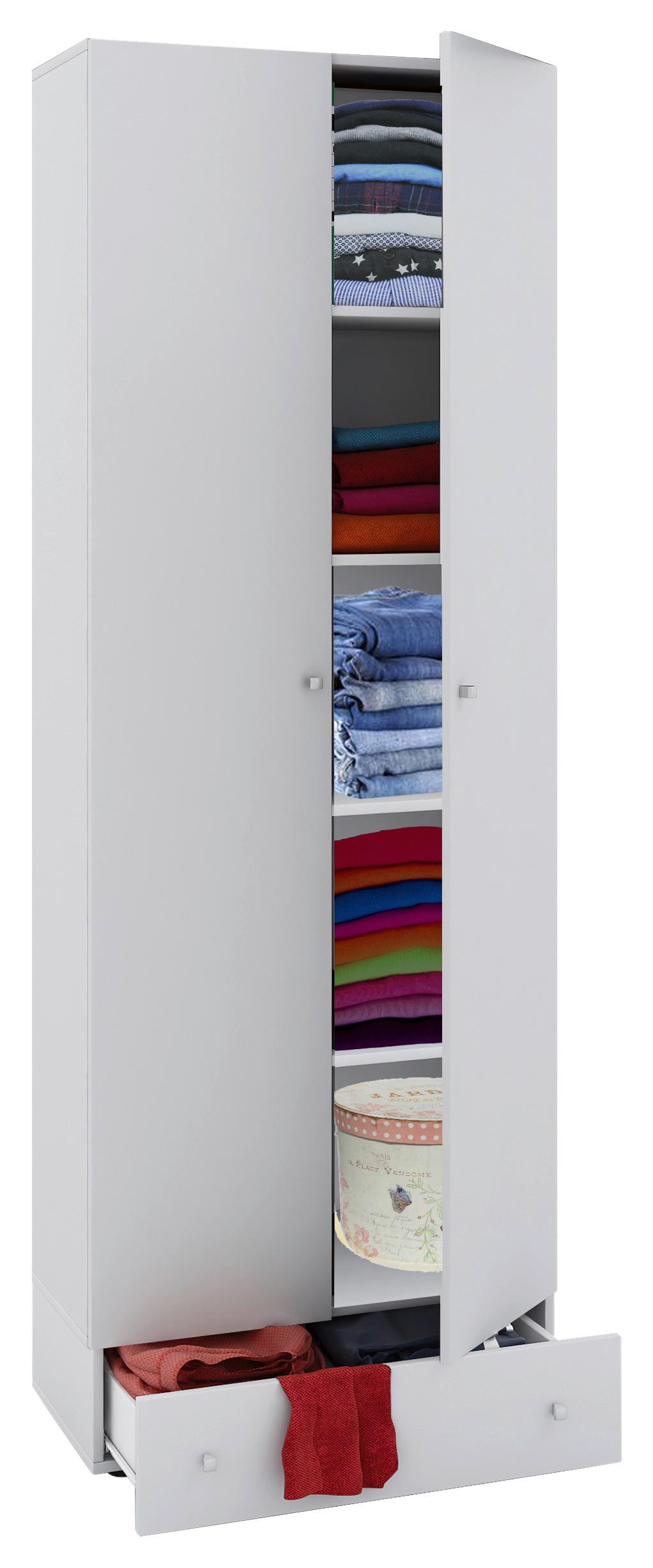 Mehrzweckschrank Vandol I Weiß 5-Fächer - Schwarz/Weiß, MODERN, Holzwerkstoff/Kunststoff (70/198/39cm) - MID.YOU