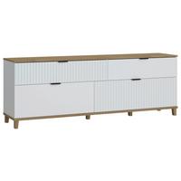 Tv-element Plissee, Bela, Barva Hrasta - Moderno, kovina/leseni material (183,8/65,6/40cm) - Mömax