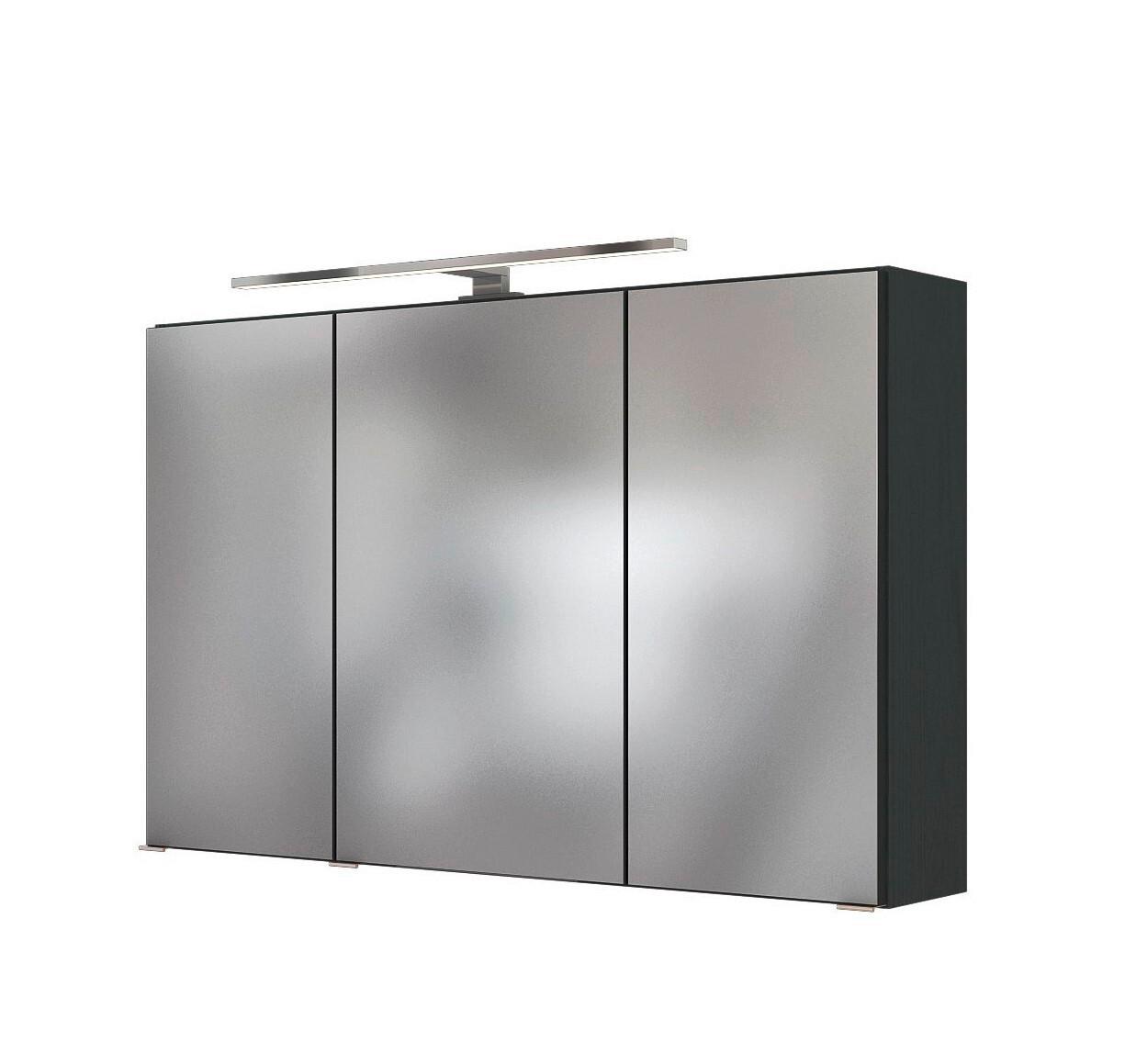 Spiegelschrank Florida in Grau/Graphitfarben - Chromfarben/Graphitfarben, MODERN, Glas/Holzwerkstoff (120/64/20cm)