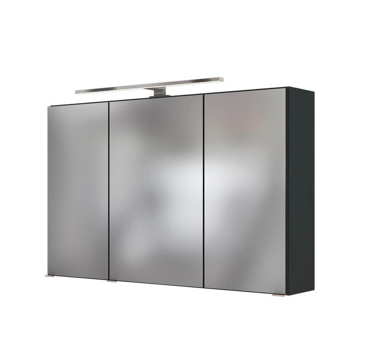 Spiegelschrank Florida in Grau/Graphitfarben - Chromfarben/Graphitfarben, MODERN, Glas/Holzwerkstoff (120/64/20cm)