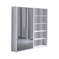 Aktenschrank Office Edition Sw Set 1 hoch Grau - Anthrazit Hochglanz/Grau, MODERN, Holzwerkstoff (168,8/185,6/33cm) - MID.YOU