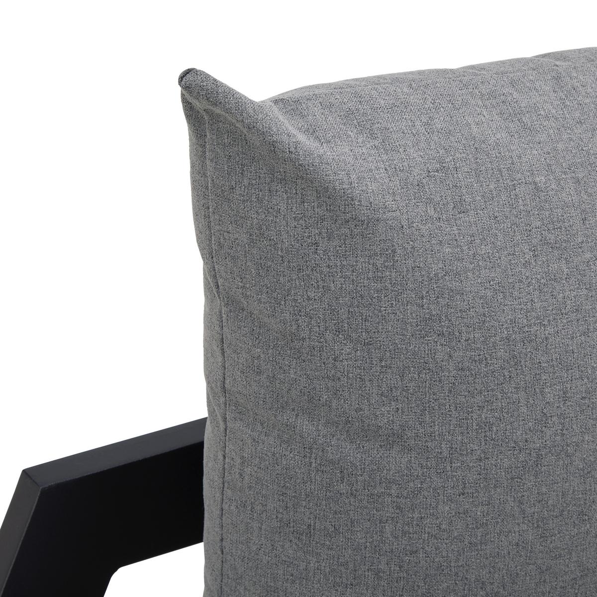 Relaxliege Ilva Blue Dunkelgrau Outdoorstoff/Metall - Dunkelgrau/Schwarz, MODERN, Textil/Metall (210/73/61cm) - Bessagi Garden