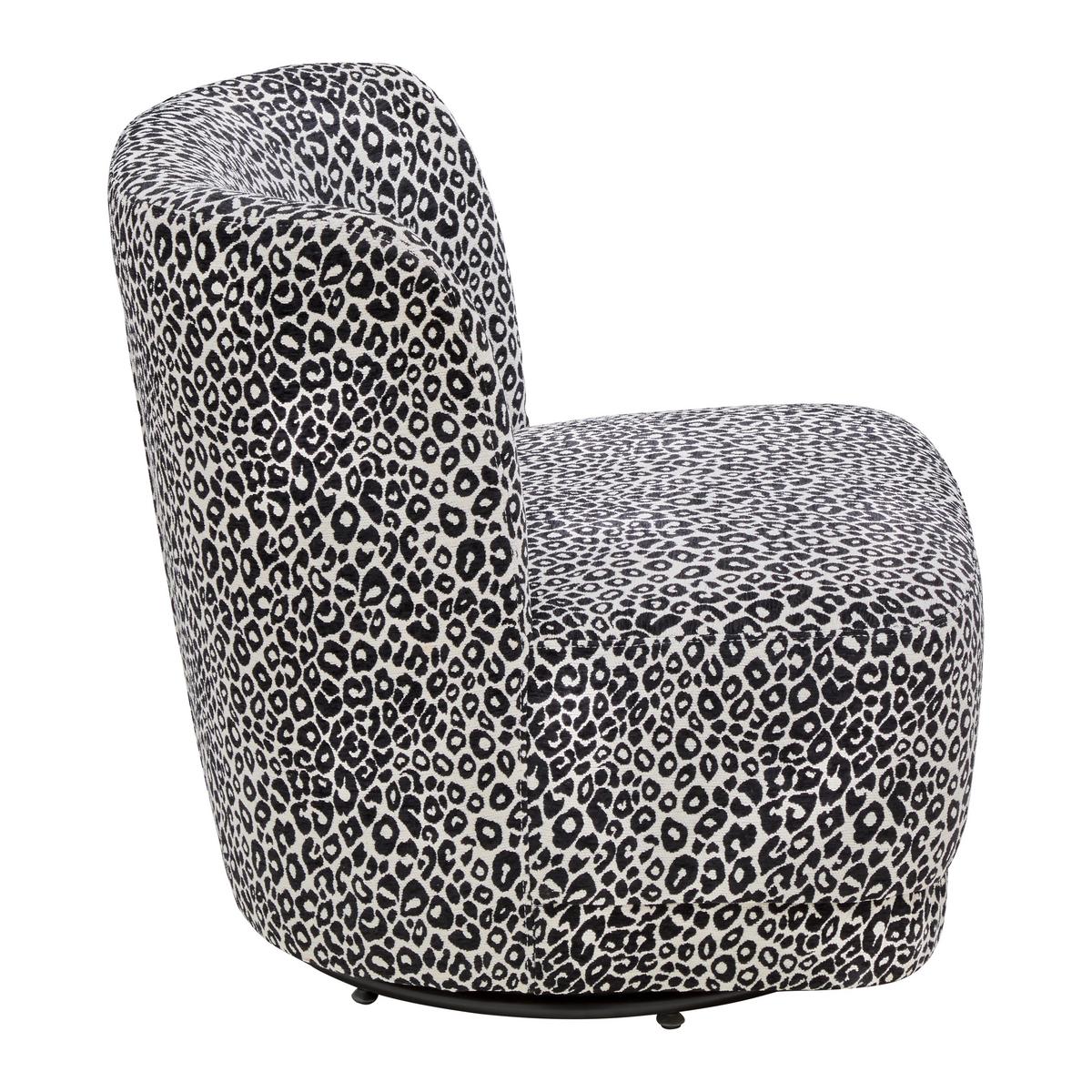 Designsessel Baca Schwarz/Weiß drehbar - Schwarz/Weiß, LIFESTYLE, Holz/Textil (66/75/72cm) - Mömax