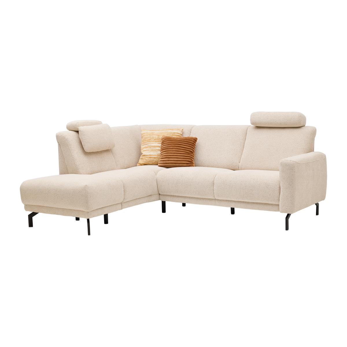 Wohnlandschaft Bassano links Naturfarben - Schwarz/Naturfarben, MODERN, Holz/Holzwerkstoff (190/85-88/235cm) - Premium Living