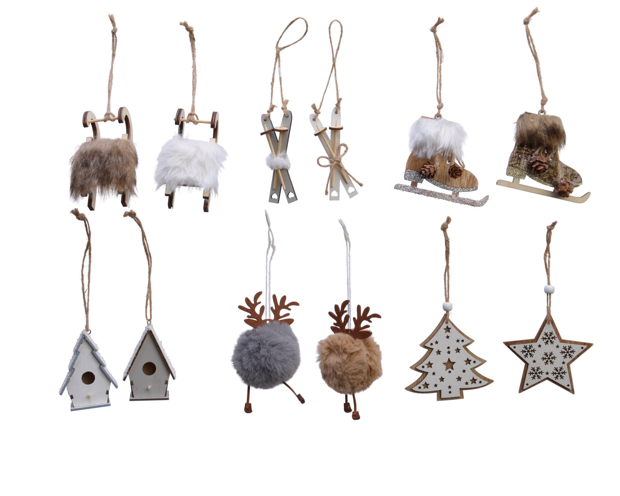 Ukras Za Bor Crispin - višebojno, Basics, drvo (0,5/5/9,5cm)