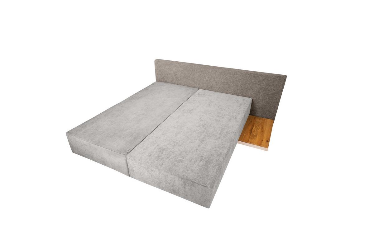 Boxspring Kanapéágy Bloom - krémszínű/barna, Modern, műanyag/faalapú anyag (215/79/292cm)