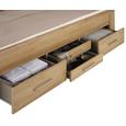 Bett Eichefarben/Weiß 185x208cm - Eichefarben, KONVENTIONELL, Holzwerkstoff/Textil (208/185/104cm) - Modern Living