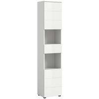 Hochschrank Vira ca. 38x190x34 cm Weiß - Weiß Hochglanz/Schwarz, MODERN, Holzwerkstoff/Kunststoff (38/190/34cm) - MID.YOU