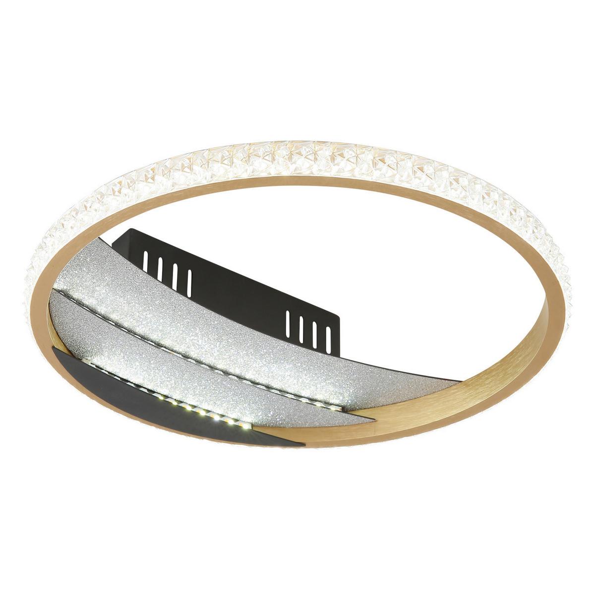 Led Stropna Svjetiljka Constance - zlatne boje/crna, Design, metal/plastika (29.5/6cm) - Globo