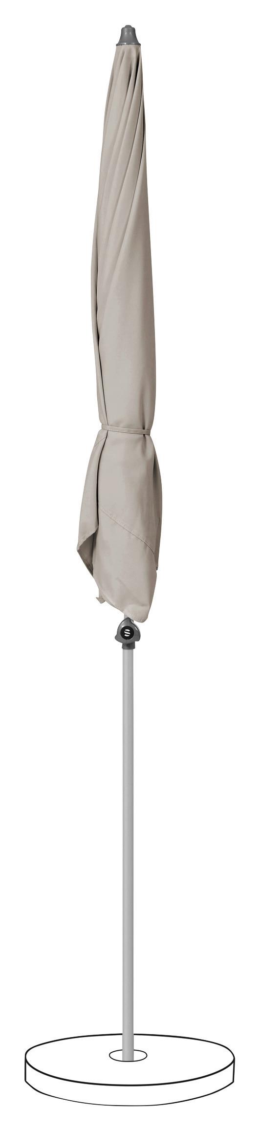 Sonnenschirm Siesta Taupe ca. 180x130cm - Taupe, Basics, Kunststoff/Metall (180/130cm) - Suncomfort by Glatz