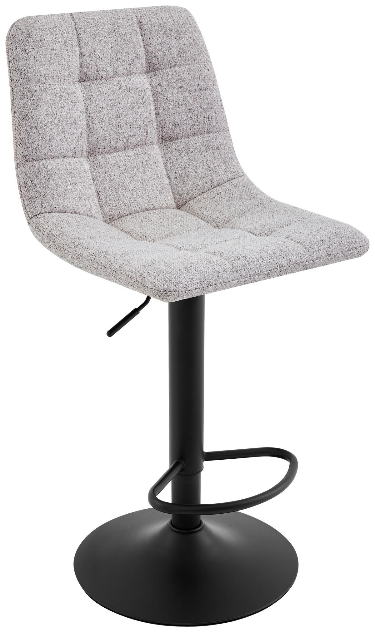 STOŁEK BAROWY JEFF -EXKLUSIV- - czarny/taupe, Design, metal/tkanina (43/90-112/47cm) - Stylife