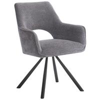 Naslanjač Frauke, Temno Siva, Vrtljiv - temno siva/črna, Moderno, kovina/tekstil (60/85/63cm)