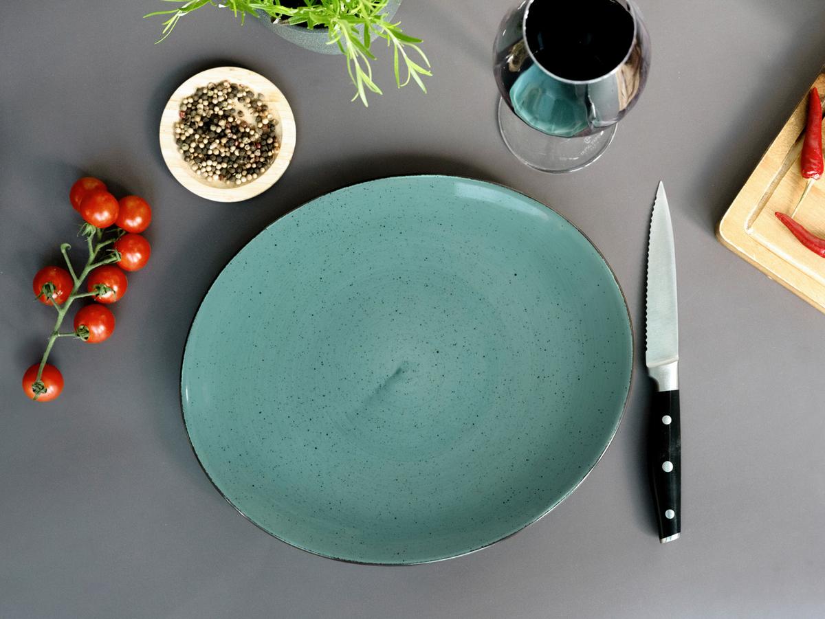 Set Krožnikov Za Zrezke Green, 4-Delni - zelena, Basics, keramika (30,5/26cm) - Creatable