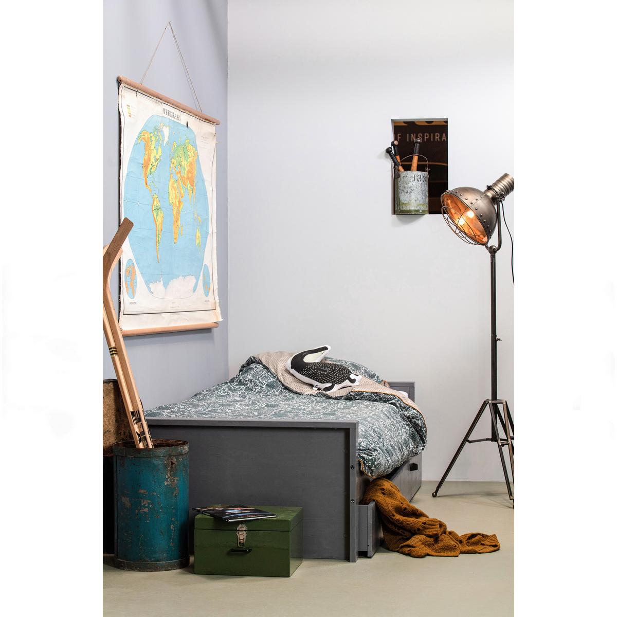 Bett Morris Grau ca. 90x200 cm - Grau, Design, Holz (90/200cm) - Livetastic