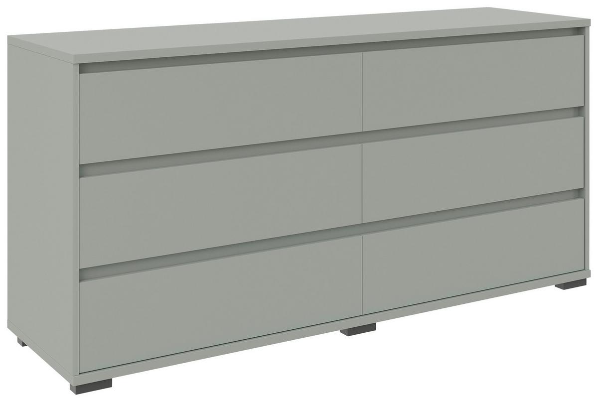 KOMODA SZEROKA LINE - antracytowy/szarozielony, Design, materiał drewnopochodny/tworzywo sztuczne (160,1/78,9/48cm) - Carryhome