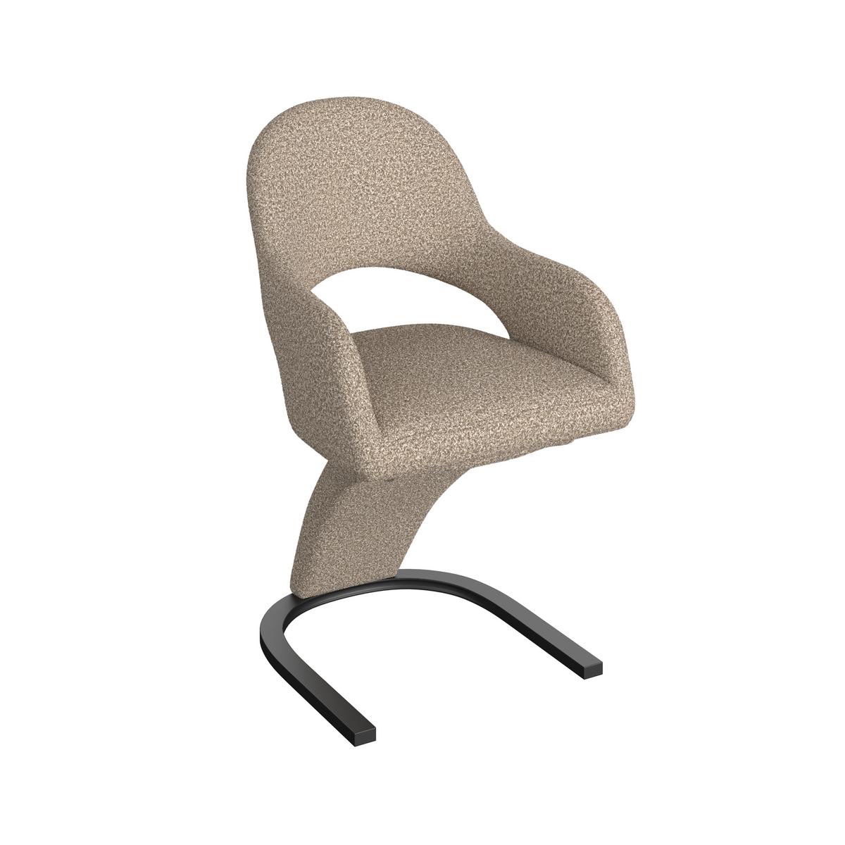 Armlehnstuhl Aria Braun Bouclé Gepolstert - Schwarz/Braun, MODERN, Holz/Textil (54/82cm) - Bessagi Home