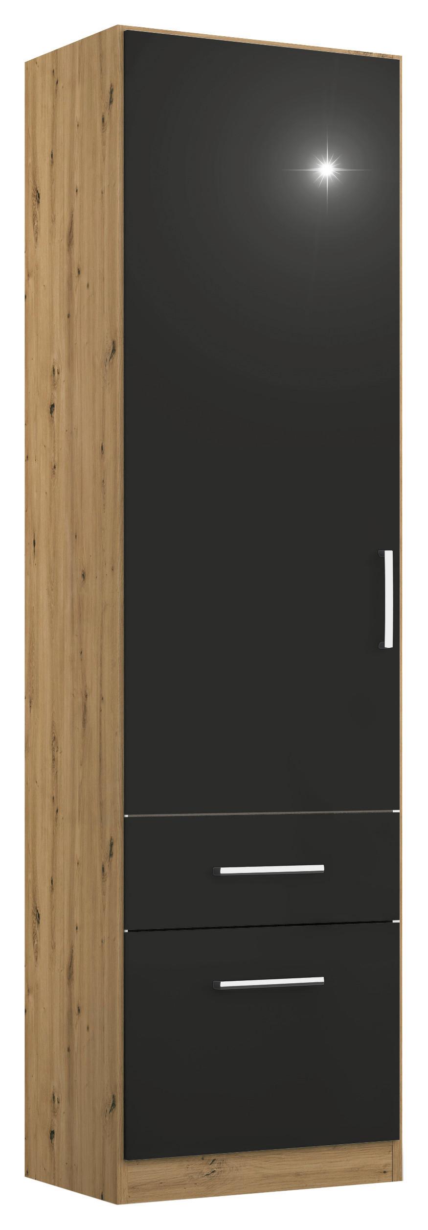 Ormar S Klasičnim Vratima Berlin - siva/hrast Artisan, Moderno, drvni materijal/plastika (47/197/54cm) - Modern Living