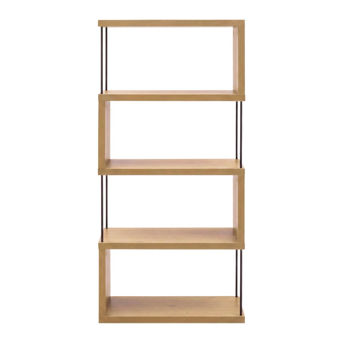 Polica Pinnar - hrast Artisan/crna, Moderno, drvni materijal/metal (66/136,5/33cm) - Modern Living