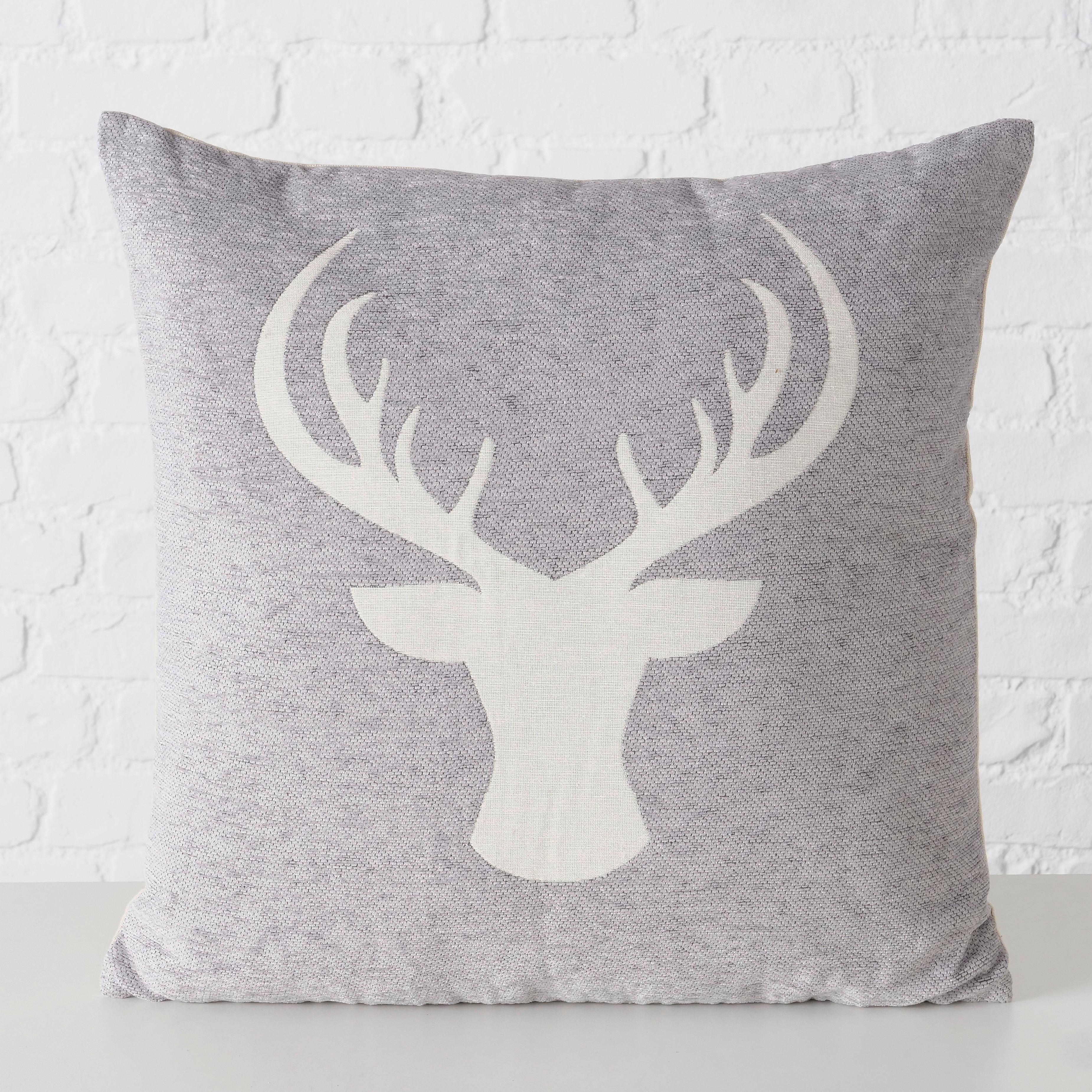 Zierkissen Olivo Grau/Weiß ca. 45x45cm - Weiß/Grau, ROMANTIK / LANDHAUS, Textil (45/45cm)