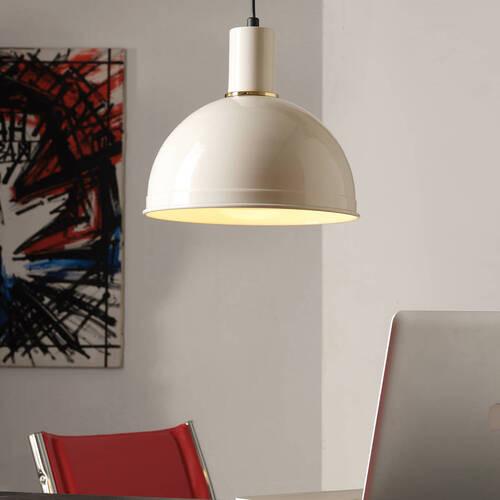 Hängeleuchte Natan Weiß/Goldfarben max. 22 Watt - Goldfarben/Weiß, Basics, Metall (27/90cm)