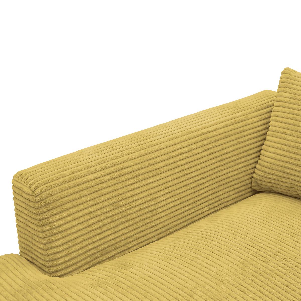 Ecksofa Pedro Senfgelb - Senfgelb/Schwarz, MODERN, Kunststoff/Textil (190/300cm) - Mömax