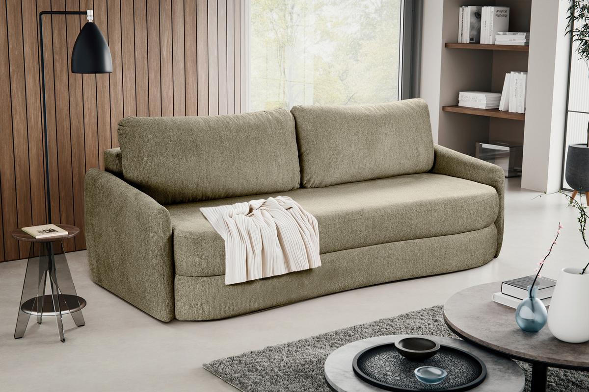Schlafsofa Diana Grün - Schwarz/Grün, Basics, Holz/Kunststoff (231/93/108cm) - MID.YOU