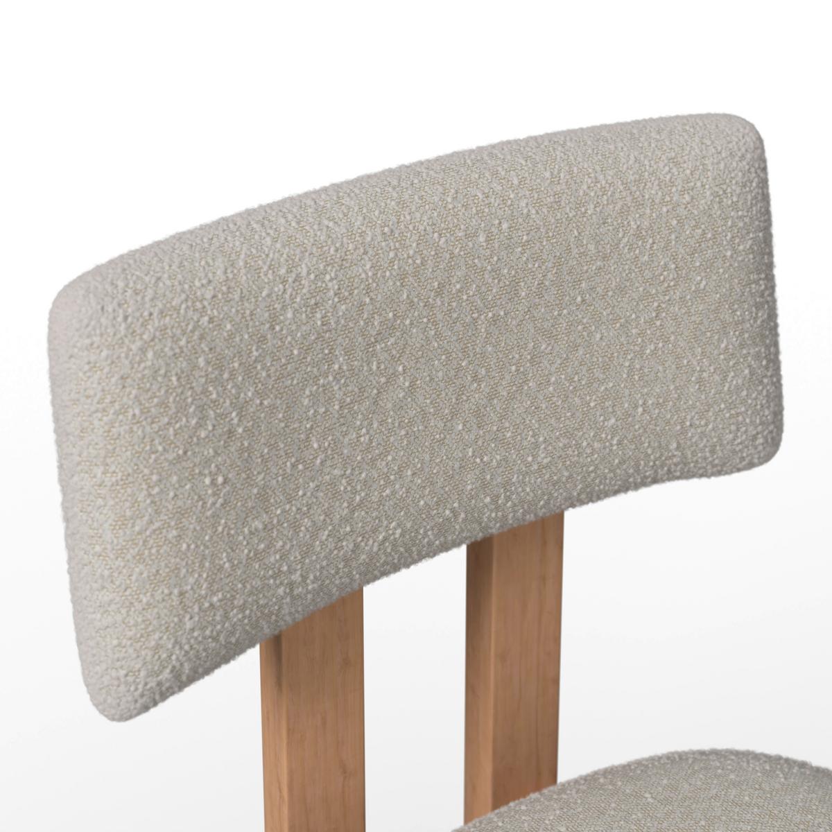 Stuhl Jonna Creme Bouclé Gepolstert - Creme/Naturfarben, MODERN, Holz/Textil (51/82/53cm) - Bessagi Home