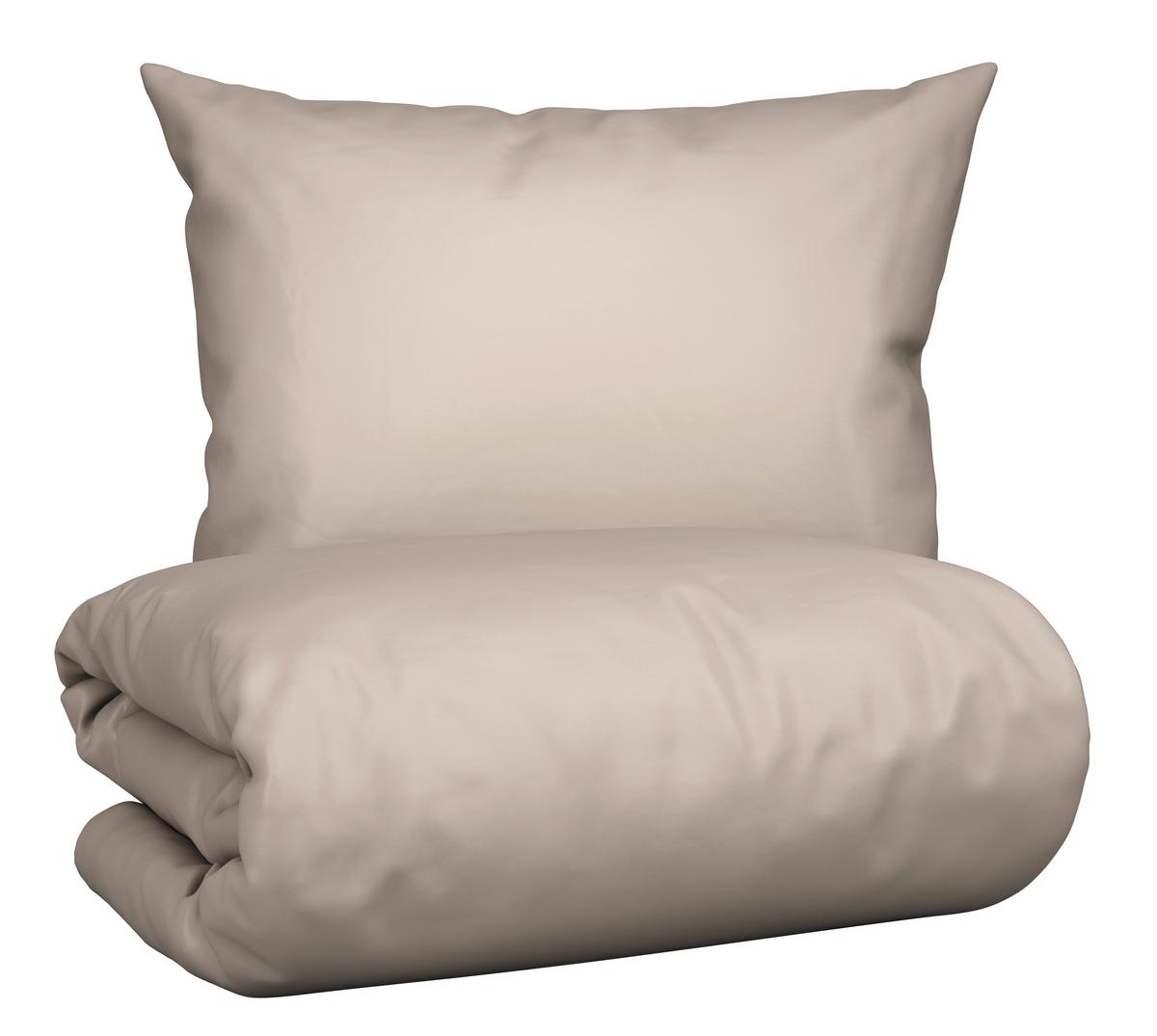 Bettwäsche Bio-Eva in Taupe ca. 140x200cm - Taupe, MODERN, Textil (140/200cm) - ecoTree