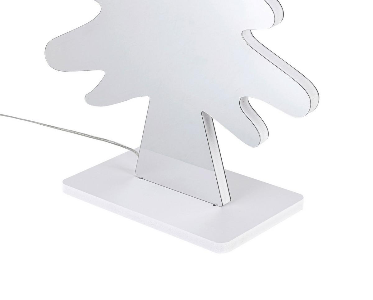 Led-dekoleuchte Tanne Weiss/chromfarben - Chromfarben/Weiss, Design, Kunststoff (31,5/12/60cm) - Mömax