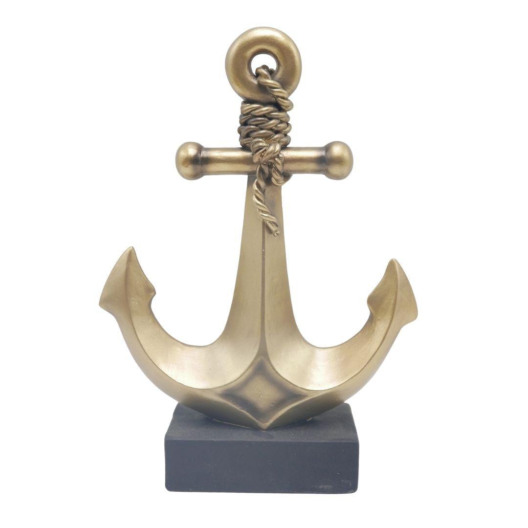 Szobor Ancla - aranyszínű/szürke, műanyag (22,3/8,1/31cm)