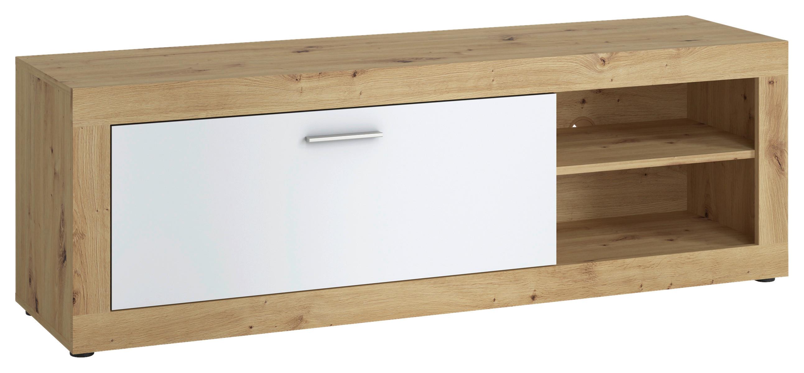 Comodă TV BRILON - alb/stejar Artisan, Romantik / Landhaus, material pe bază de lemn (150/49,5/42cm) - Modern Living