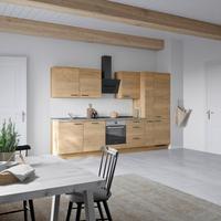 Küchenblock Structura High m. Geräten Eiche - Schieferfarben/Eichefarben, MODERN, Holzwerkstoff/Metall (330cm) - Nobilia