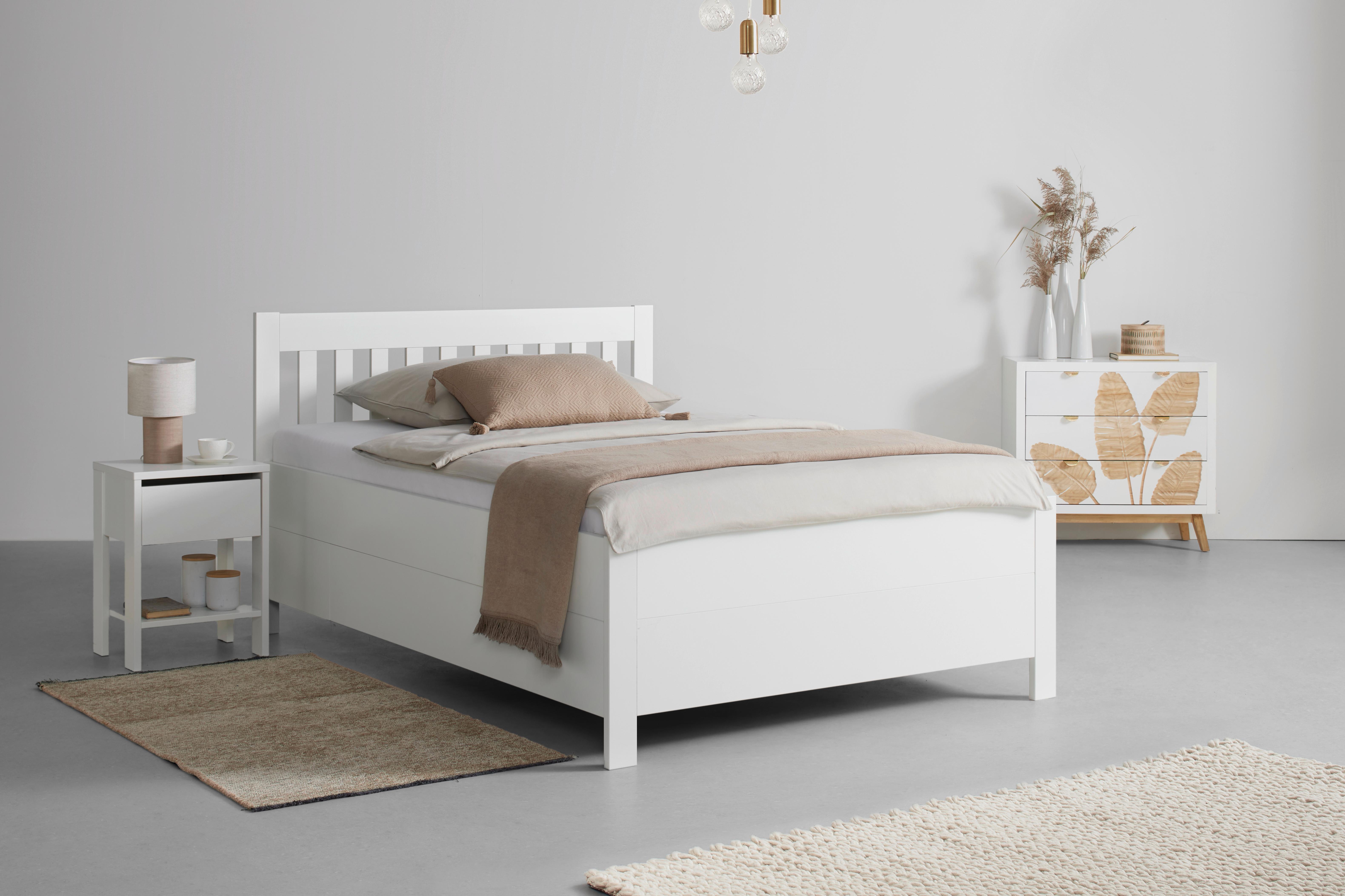 SÄNG MED FÖRVARING NIZZA - vit, Romantik / Lanthus, trä (140/200cm) - Mömax