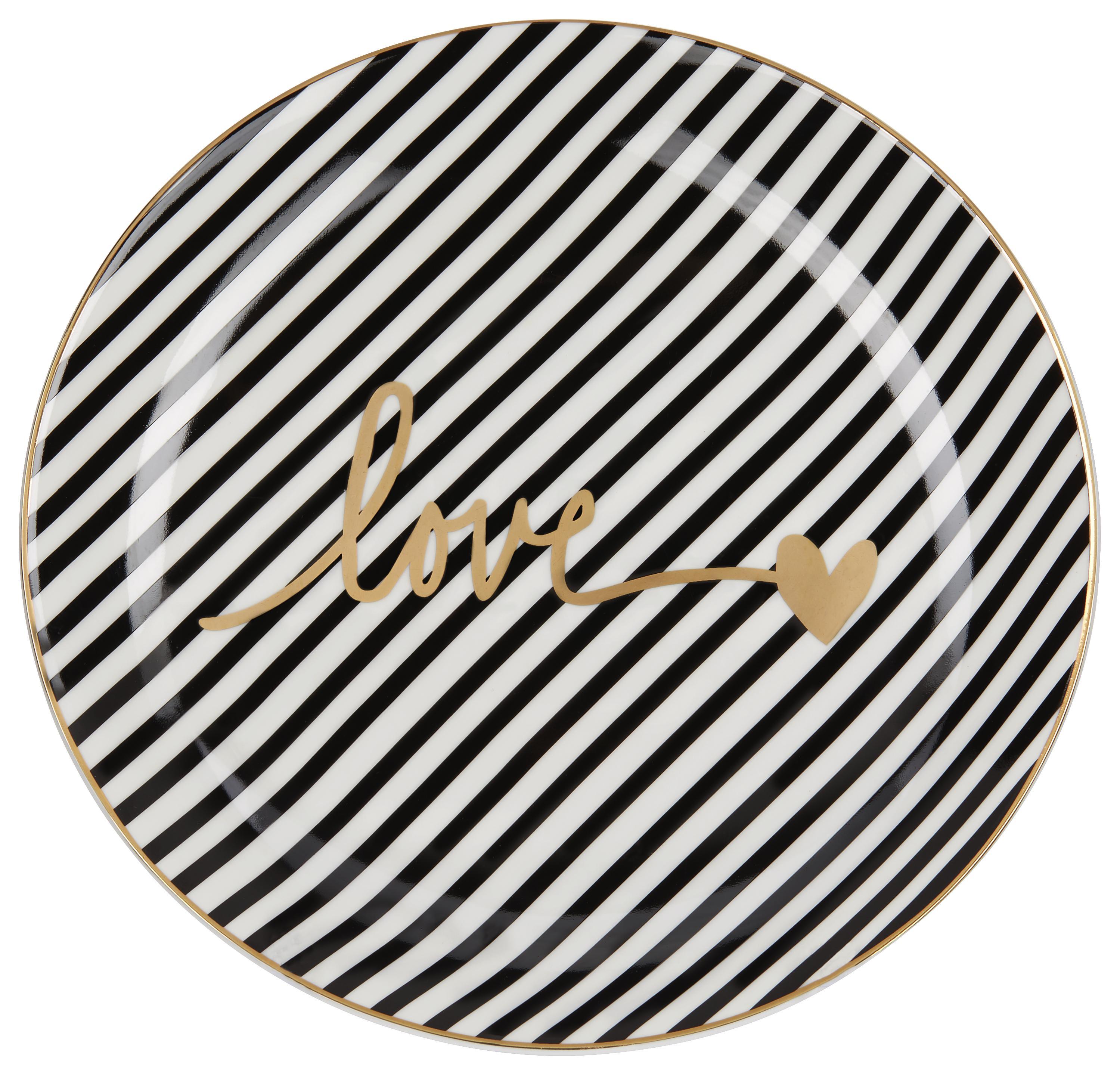 Dessertteller Gloria Ø ca. 20,5cm - Goldfarben/Schwarz, MODERN, Keramik (20,5cm) - Mömax modern living