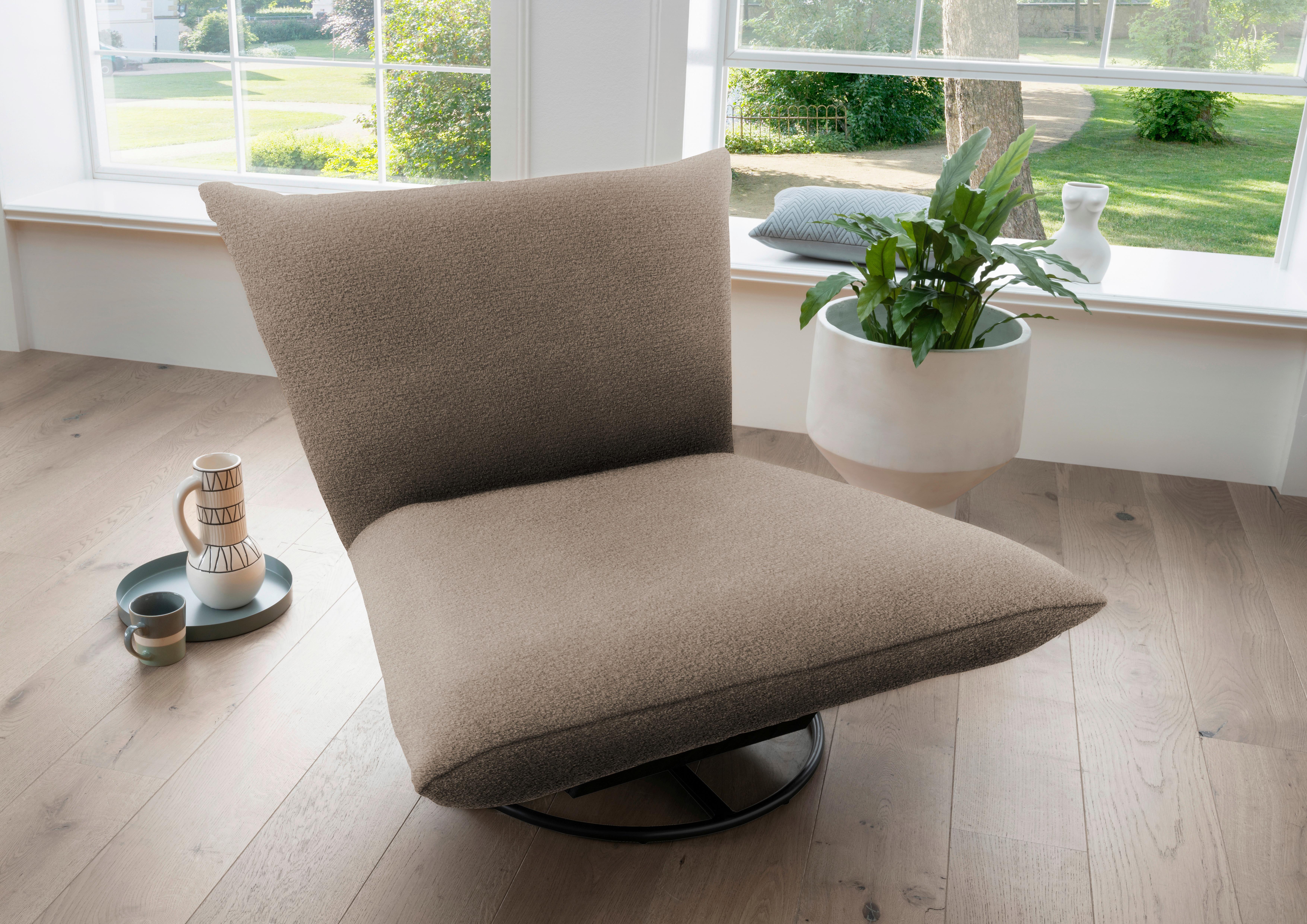 Relaxsessel Cremona ca. 100x78x96 cm Taupe - Taupe/Schwarz, Design, Textil/Metall (100/78/96cm) - Livetastic