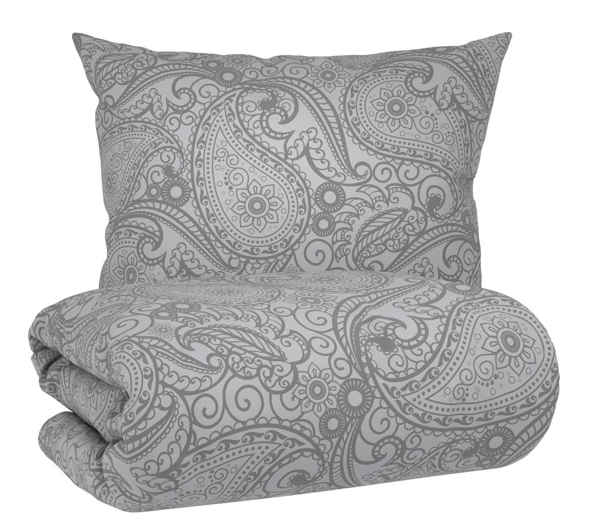 BETTWÄSCHESET PAISLEY - Grau, Textil (160/210cm) - Mömax