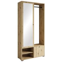 Garderobe Dino ca. 90x190 cm Eiche Artisan - Eiche Artisan, Trend, Holzwerkstoff (90/190/33cm) - P & B
