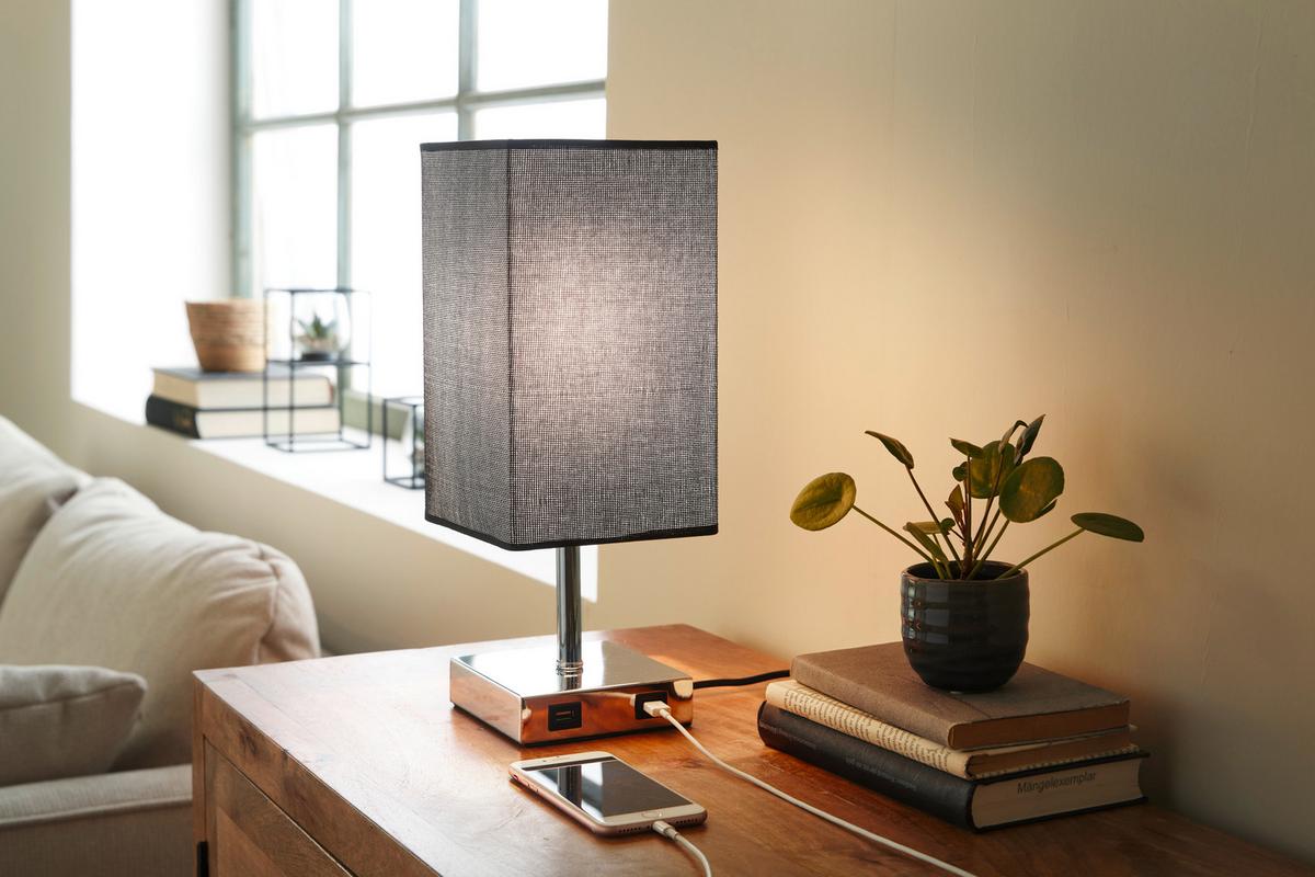 Veioză Sabato - culoare crom, Modern, metal (14,5/14,5/38,5cm) - Modern Living